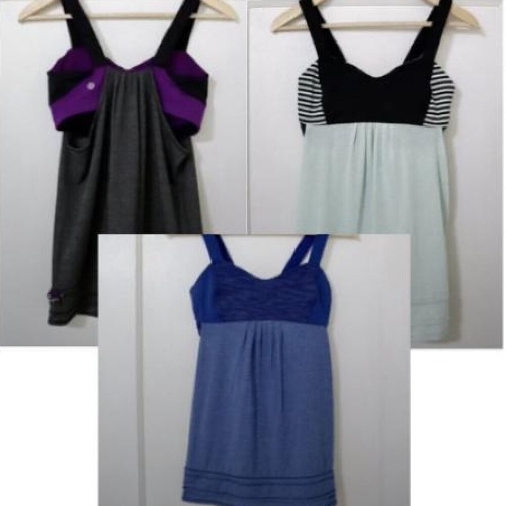 Lot of 3 Lululemon Tank Tops size 6. EUC